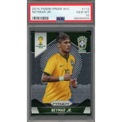 Neymar Jr 2014 Panini Prizm World Cup Soccer Card #112 Graded PSA 10 - 8'6" x 11'6"