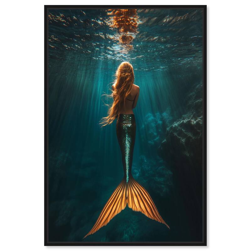 Mermaid Day Canvas by Art Remedy - Black - 20" x 30"