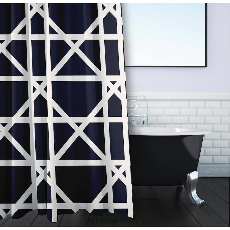 Trellis Geometric Print Shower Curtain (71 x 74)