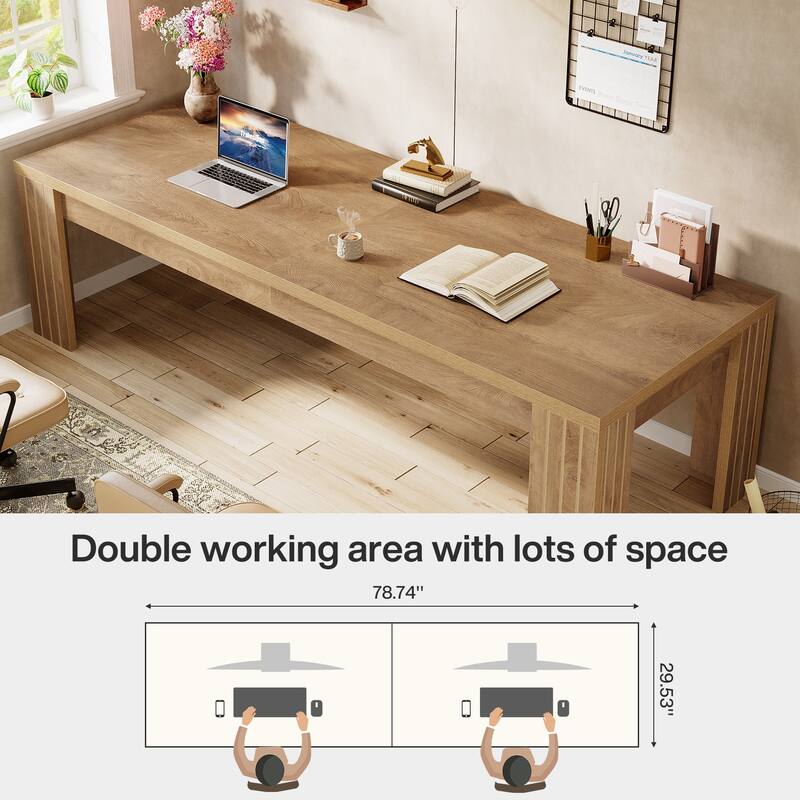 78.7-Inch Extra Long Computer Desk for 2 Person