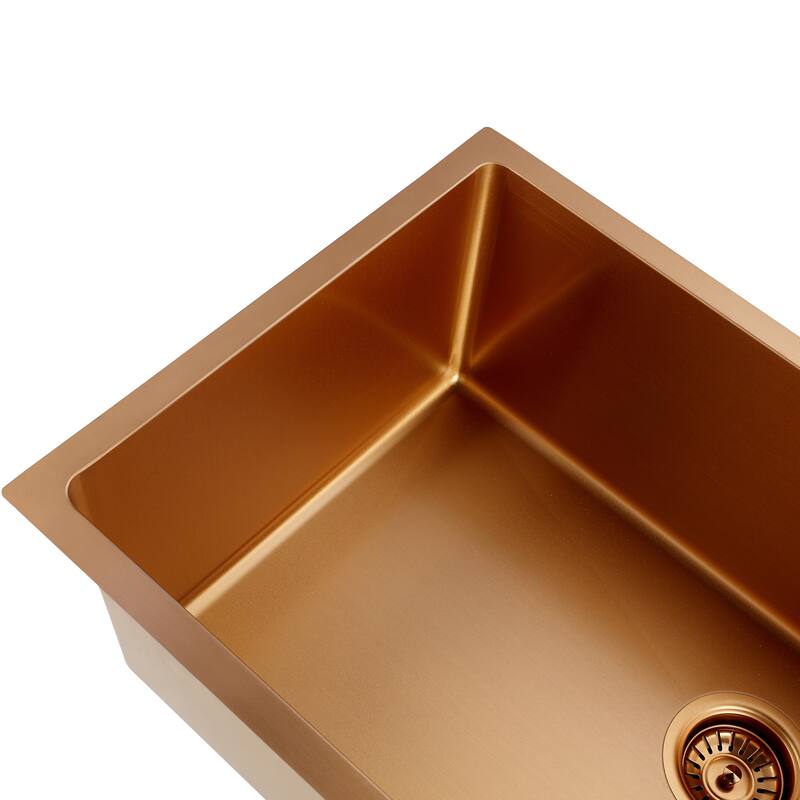 CB HOME 33" Drop-in Single Bowl Stainless Steel/Gold Kitchen Sink