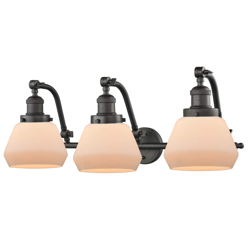 Innovations Lighting Fulton 3 Light 28" Wide Bathroom Vanity Light - Oiled Rubbed Bronze / Matte White Cased