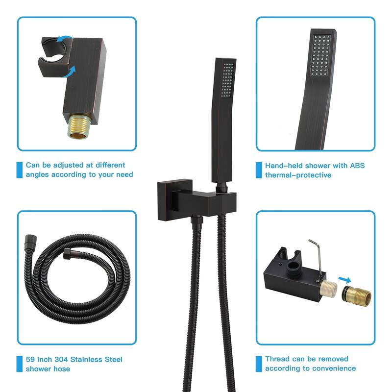 Topcraft 12-Inch Wall Mounted Square Shower System with Rough-in Valve - 12*12