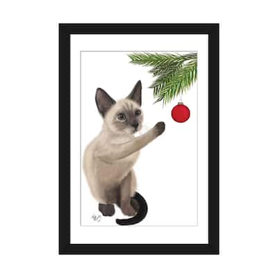 iCanvas "Siamese Cat and Bauble" by Fab Funky