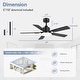 preview thumbnail 3 of 93, 48"/52"/60"/72" Modern Black LED Ceiling Fan with Light Remote (3/5/6/8/12 Reversible Blades)