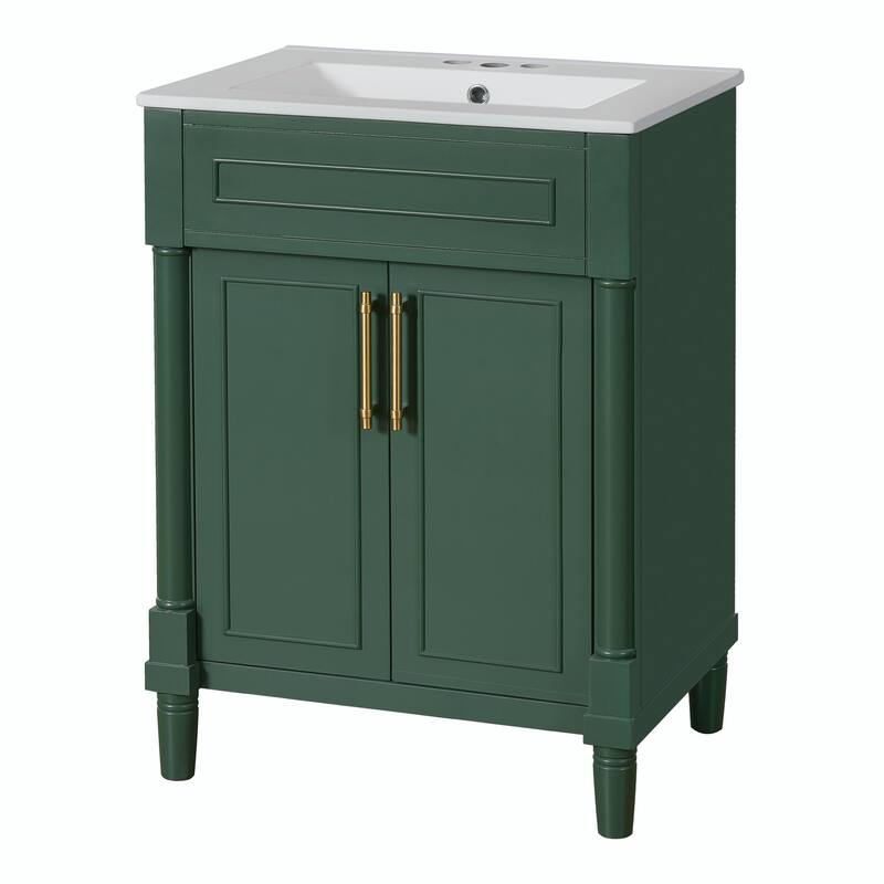 24" Bathroom Vanity with Integrated Ceramic Sink