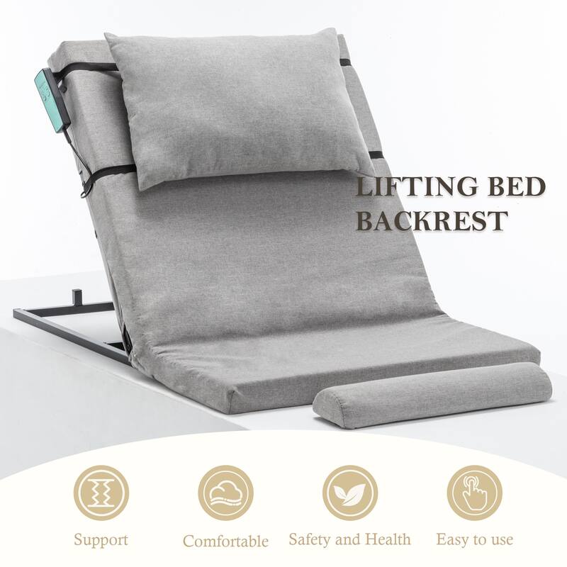 Electric Adjustable Bed Backrest - 300 lbs Capacity, 4-68° Lift, Machine Washable, Universal Fit