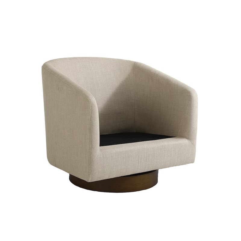 Modern Linen Chenille 360°Swivel Barrel Chair