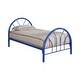 preview thumbnail 1 of 3, Casually Modish Twin Size Metal Bed, Blue