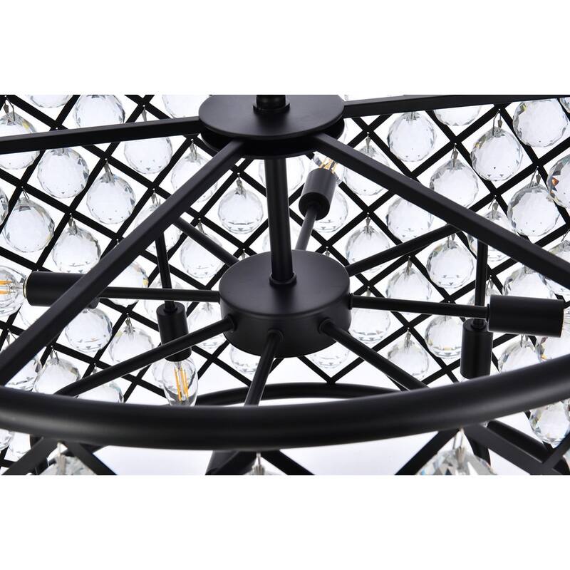Royce Edge 8-Light Matte Black Chandelier