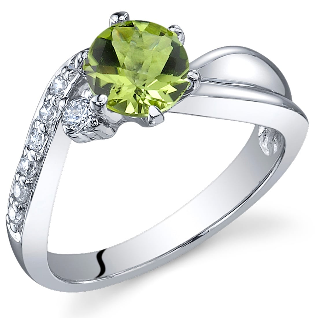 Oravo Sterling Silver 0.75 ct Peridot Birthstone Ring