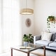 preview thumbnail 51 of 71, 3-Light 20"W Drum Fabric Semi Flush Mount Pendant Chandelier