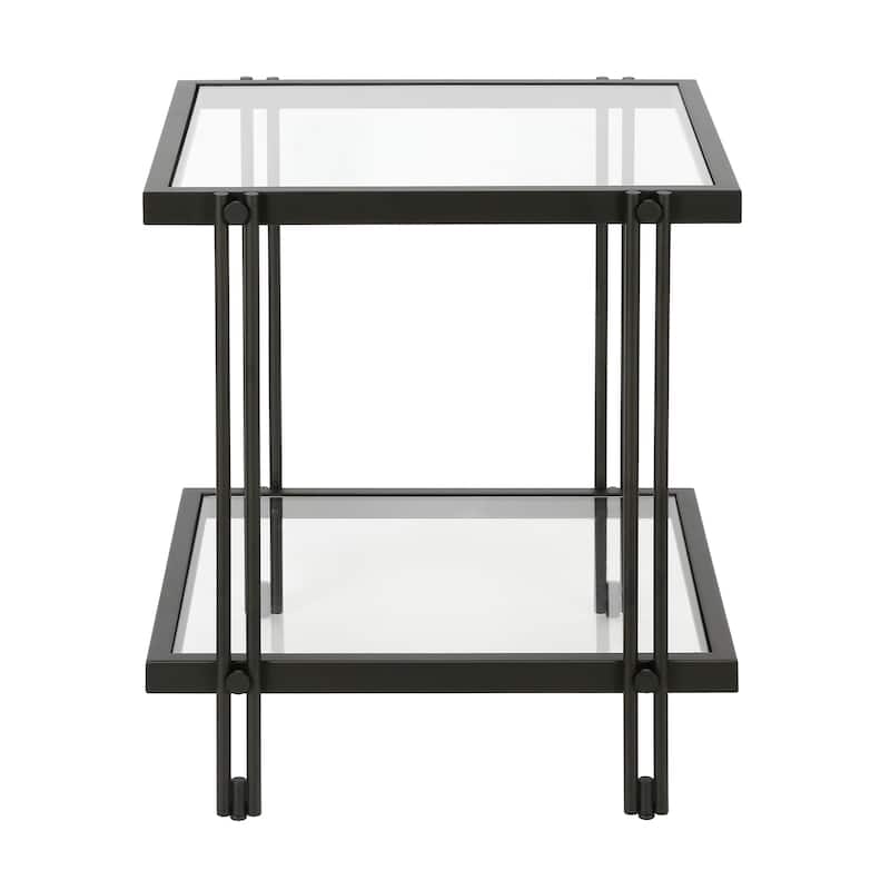 Inez Modern Metal and Glass Side Table