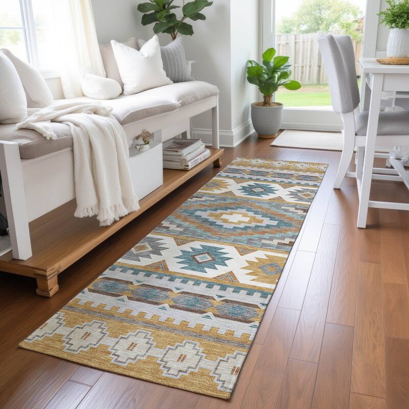Machine Washable Indoor/ Outdoor Modern Ottawa Chantille Rug