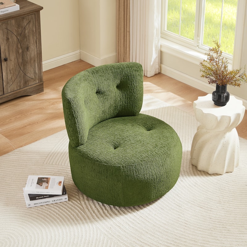 Art Leon Flannel Upholstered Swivel Accent Chair
