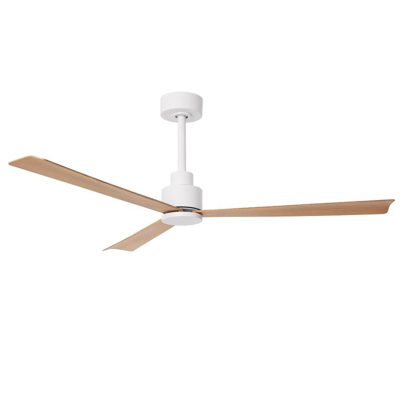 52-inch Farmhouse White Remote Indoor Ceiling Fan without Lights