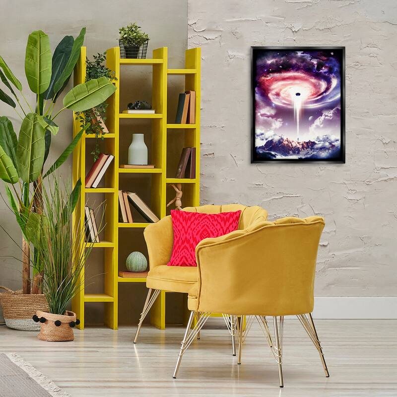Stupell Surreal Space Nebula Rays Framed Floater Canvas Wall Art Design By Barrett Biggers