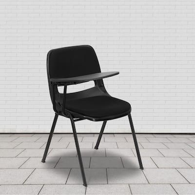 Padded Ergonomic Shell Chair with Right Handed Flip-Up Tablet Arm