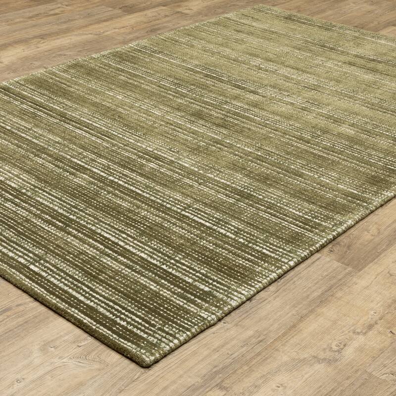 Style Haven Corey Textural Stripe Wool and Viscose Hand-tufted Rug
