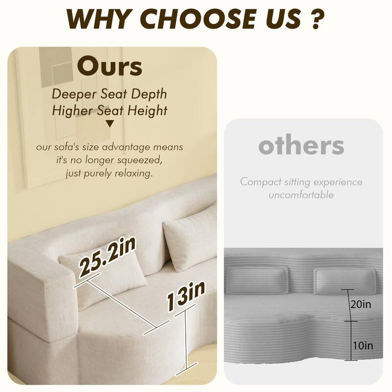 75 Inch Memory Foam 2-in-1 Foldable Sleeper Sofa Bed w/ 2 Pillows for Living Room