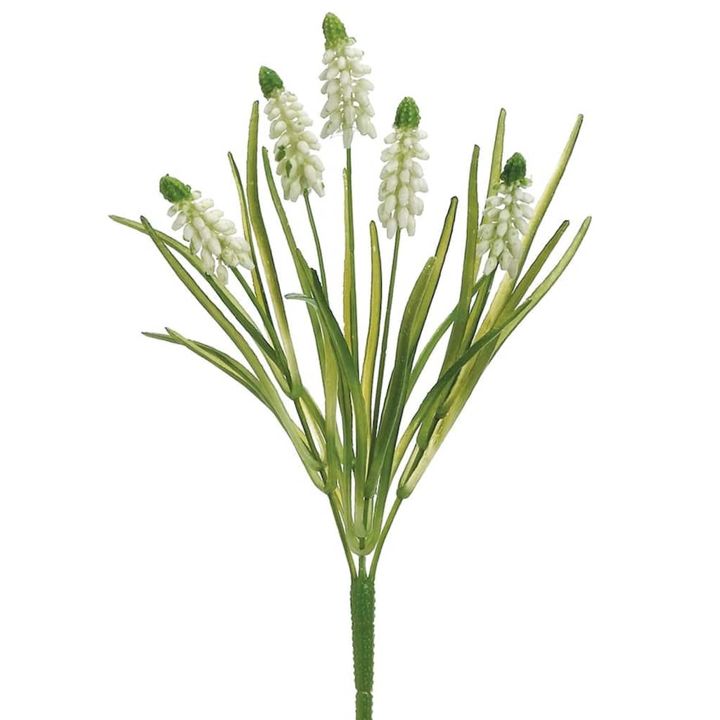 Muscari Artificial Floral Spray - 12.5" - White