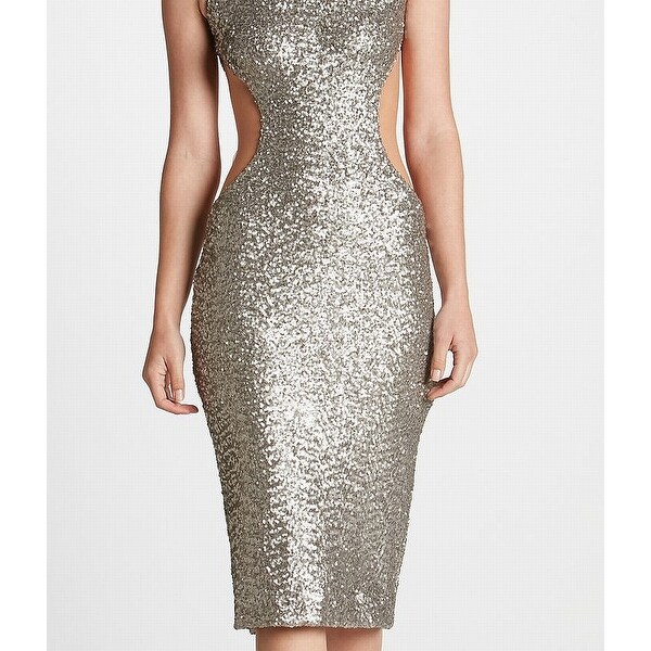 silver sequin sheath dress