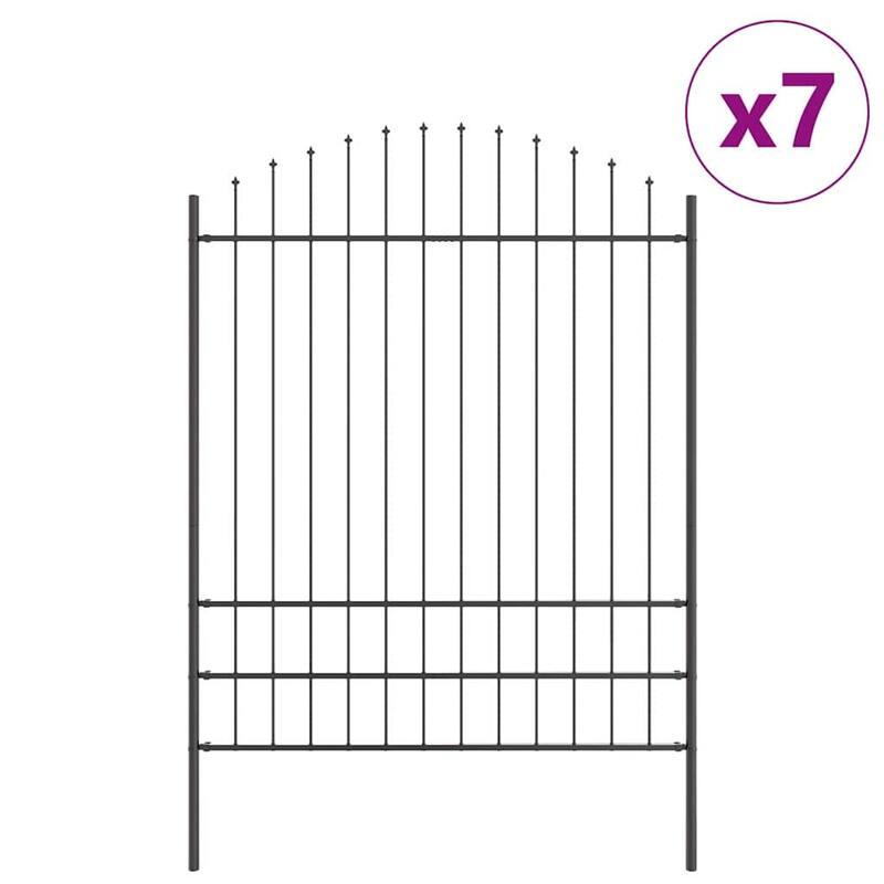 vidaXL Garden Fence Grey Powder-Coated Steel