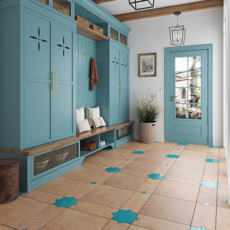 Apollo tile 2" x 2" Terralis Glossy Turquoise Blue Porcelain Tile (0.86 sq ft/case) - 50 Pack
