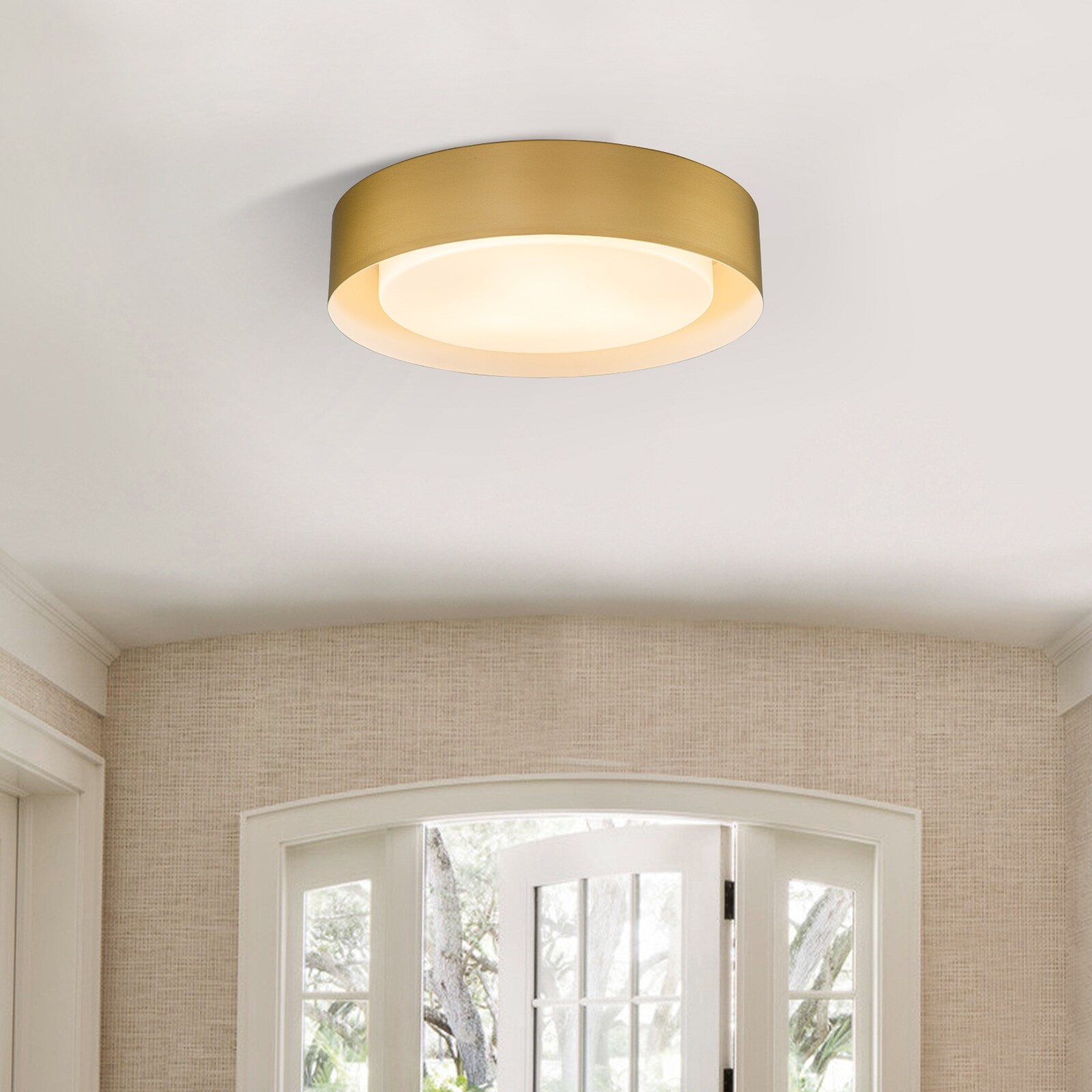 Shaded drum store flush mount