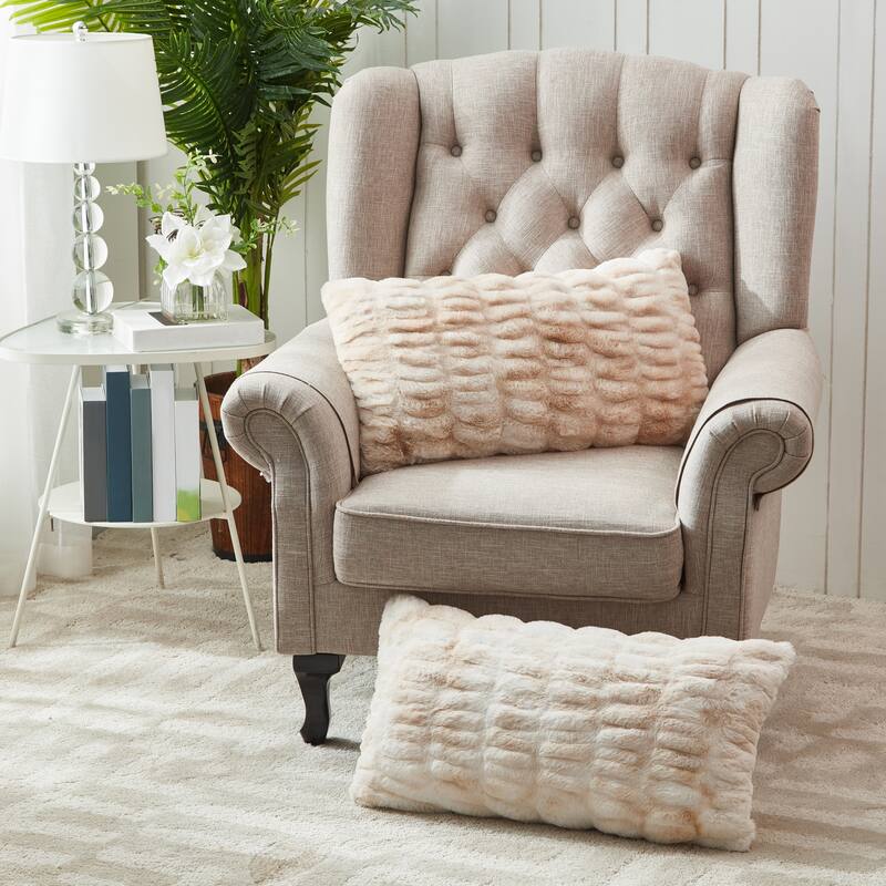 Serenta Shar Pei FauxFur 2 Piece Pillow Shell Set, NO INSERT - 14" x 26" - Fungi