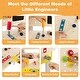 preview thumbnail 6 of 8, Wooden Pretend Play Workbench Set with Blackboard for Toddlers Ages 3 Plus - 21" x 12" x 29.5"-32" (L x W x H)