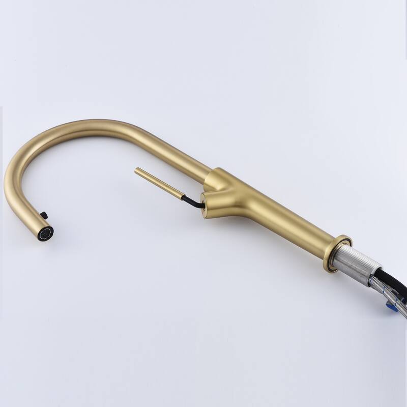 Single Handle Kitchen Faucet with Pull Down Sprayer Brass 1 Hole Brass Pull Down Kitchen Sink Faucets