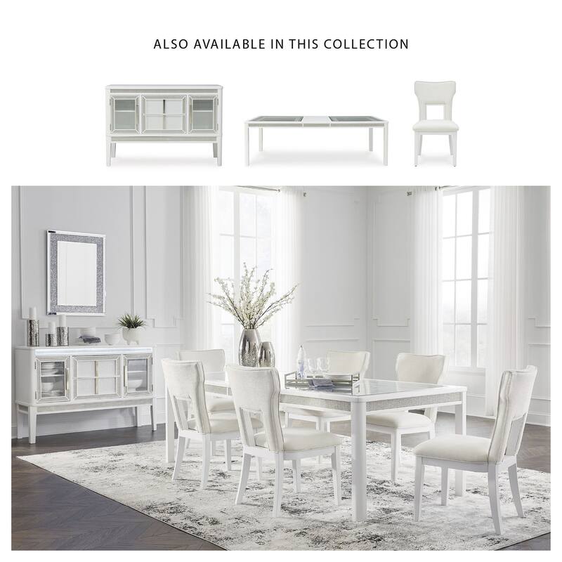 Signature Design by Ashley Chalanna White Dining Upholstered Side Chair (Set of 2) - 20.5" W x 26.88" D x 37.13" H