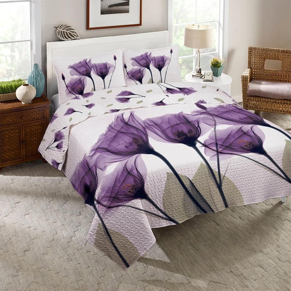 Laural Home Gentian Hope Reversible Quilt Set