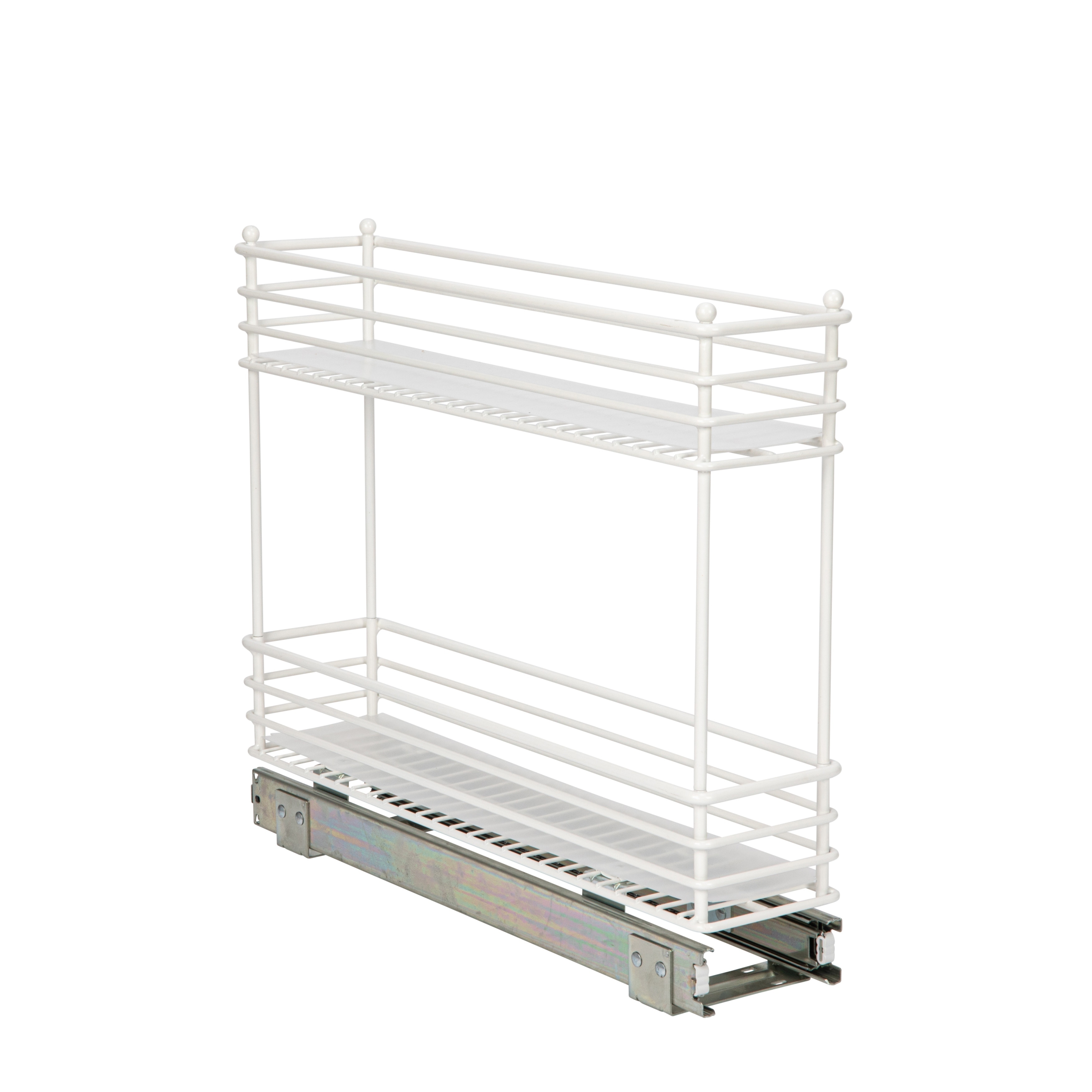 HOMLUX 2-Tier 20 in. W x 21 in. D Silver Metal Individual Pull Out