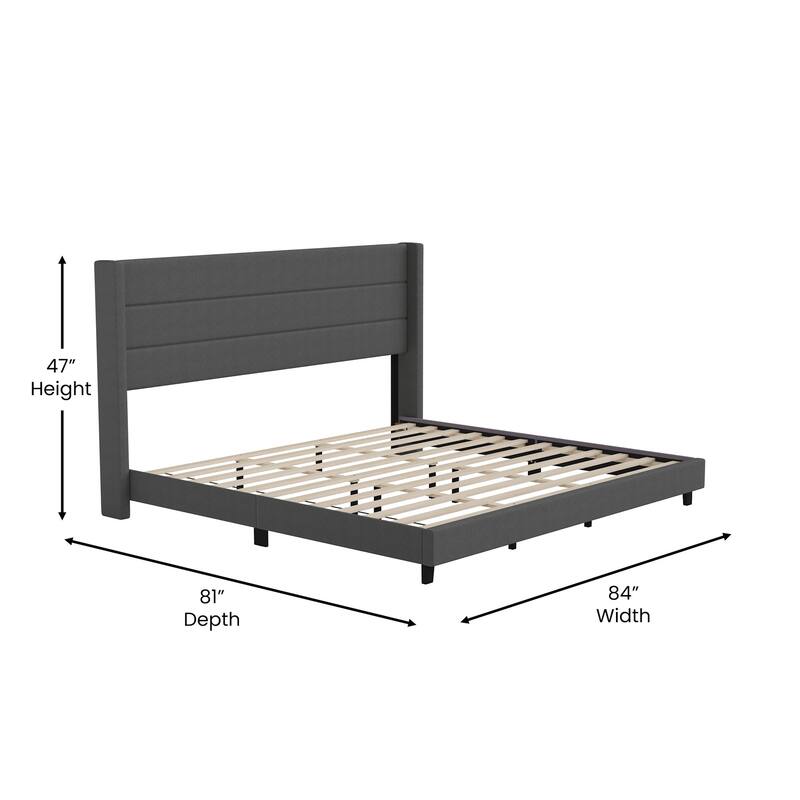 Flash Furniture FFIF30203 Miltiades King Wood Platform Bed Frame with