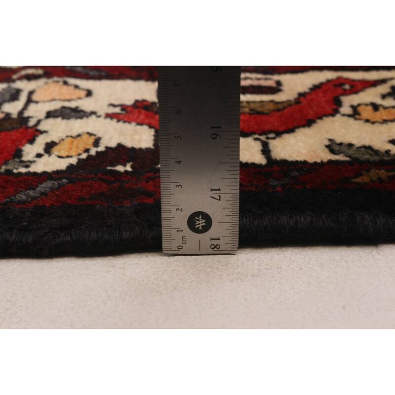 ECARPETGALLERY Hand-knotted Andelz Black, Red Wool Rug - 3'7 x 10'6
