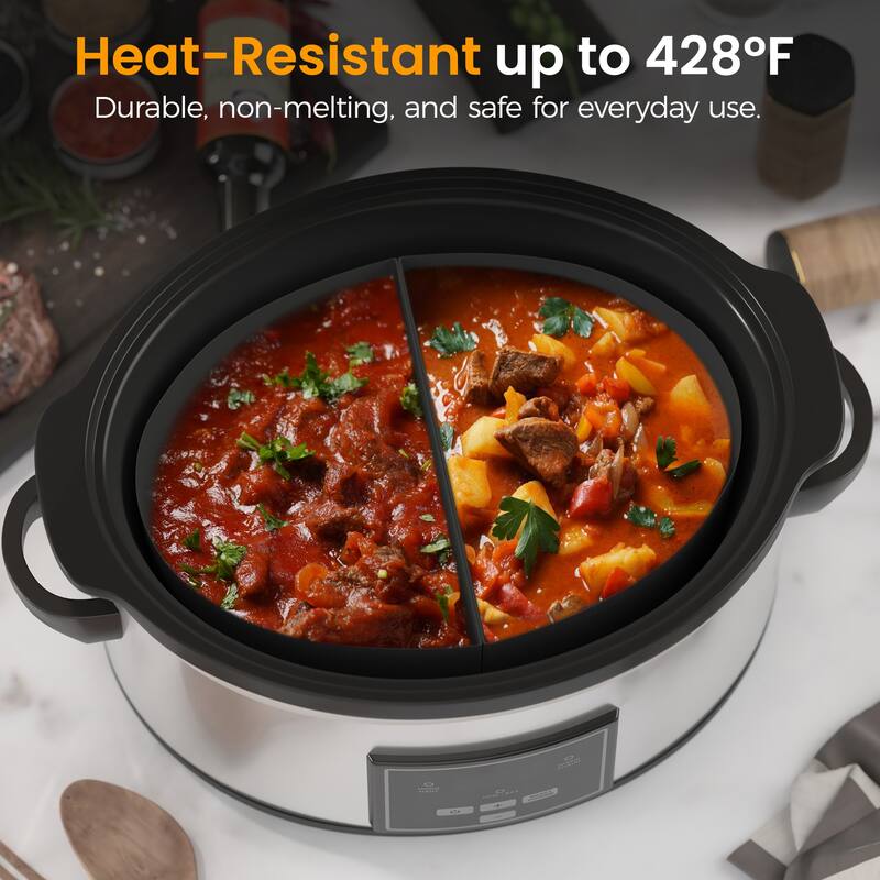 2 in 1 Silicone Slow Cooker Liners Fit for Crock Pots 6 Quart
