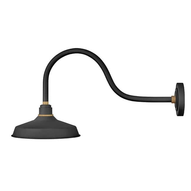 Hinkley Lighting Foundry Single Light 16" Tall Outdoor Wall Sconce - Textured Black / Brass
