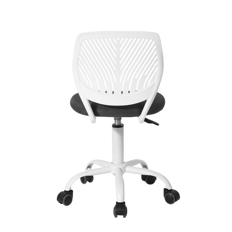 Gray and White Adjustable Height Swivel Rolling Office Chair