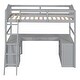 preview thumbnail 4 of 16, Twin size Wooden Loft Bed with Desk