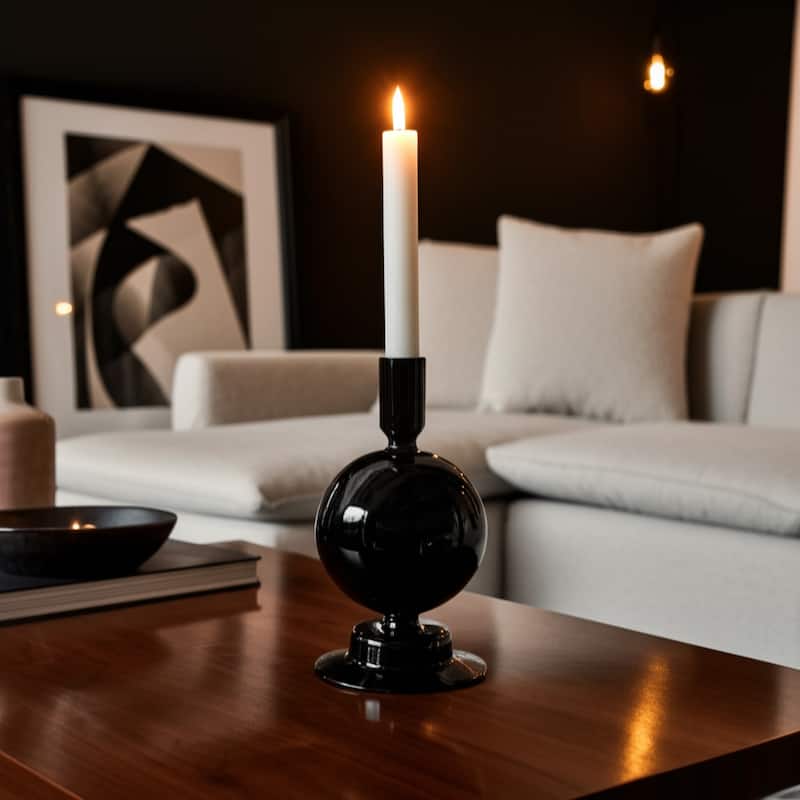 Sagebrook Home Glass Elegance - Illuminate Your Space with Unique Candle Holders - 4" x 4" x 7"