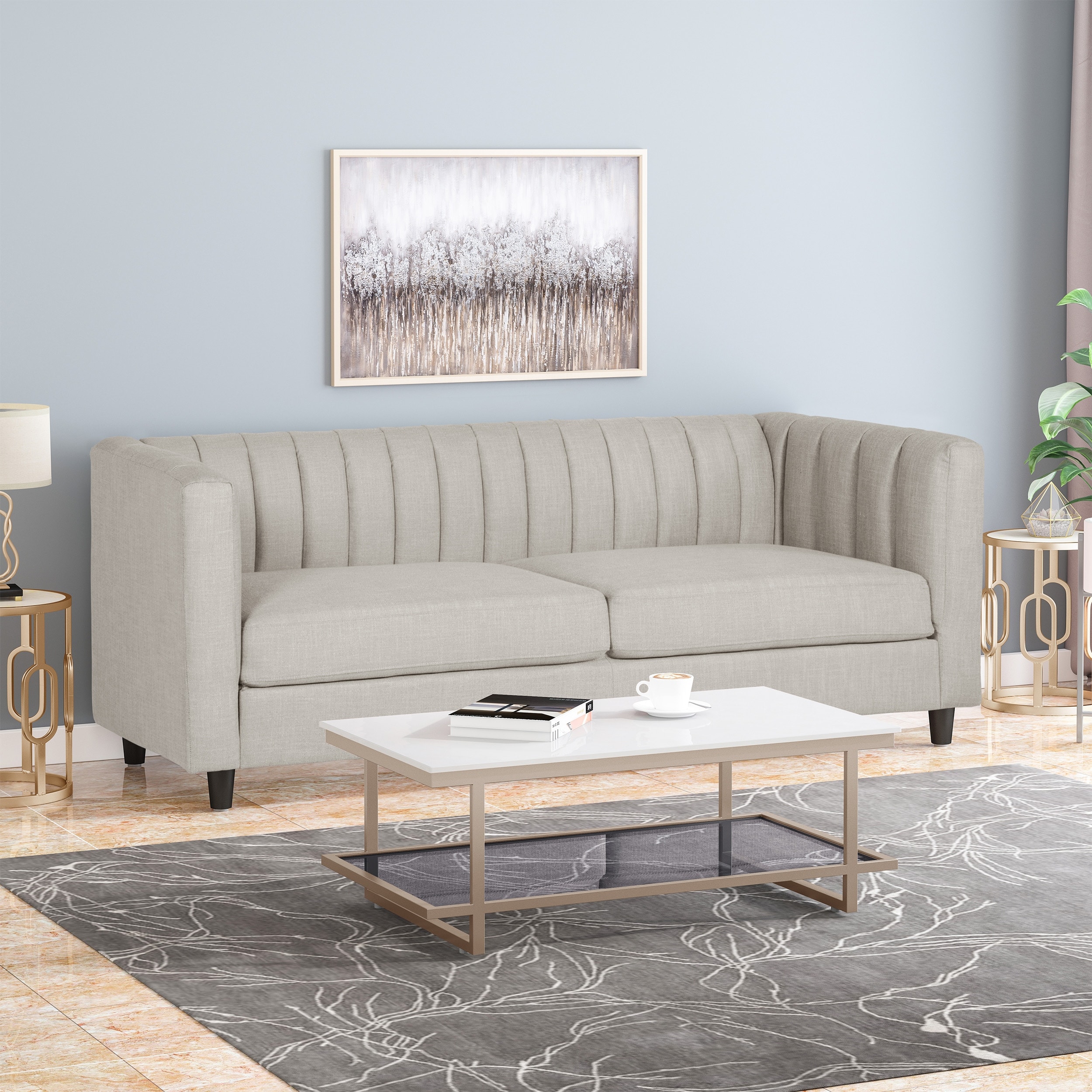 Humbolt Contemporary Channel Stitched 3seater Sofa by Christopher