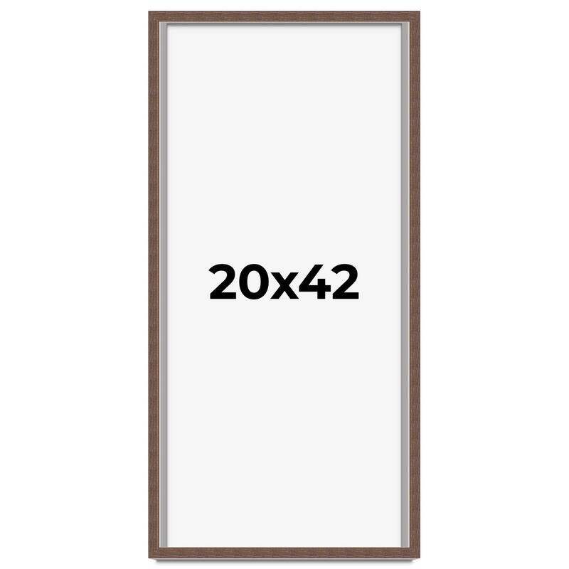20x42 Shadow Box Frame Brown | 1.125 inches Deep Real Wood Rustic