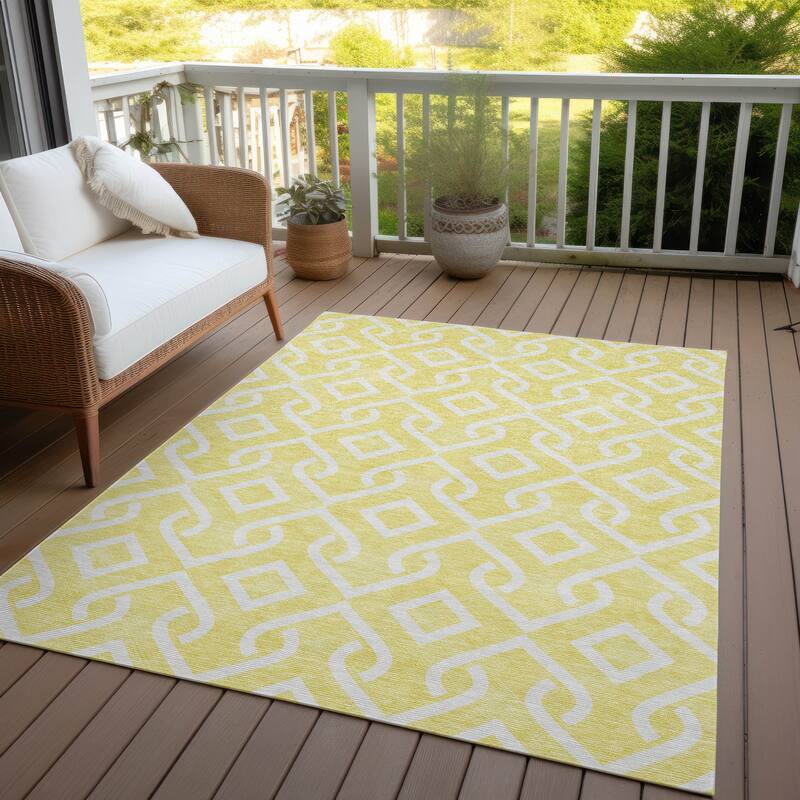 Machine Washable Indoor/ Outdoor Chantille Trellis Rug