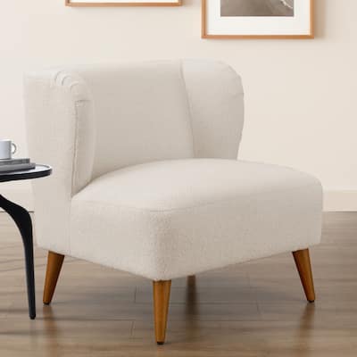Mid Century Modern Upholstered Boucle Accent Chair