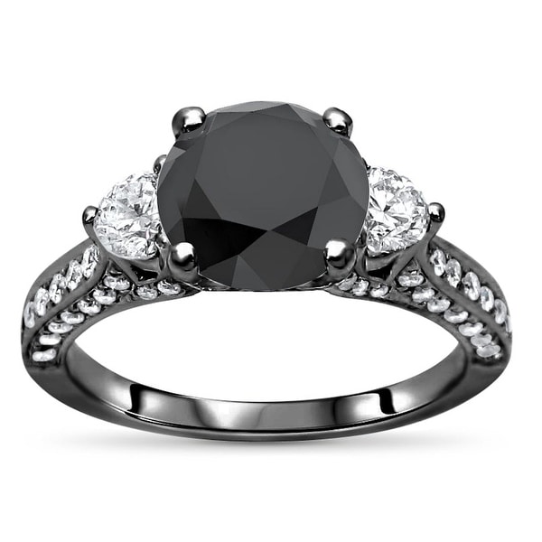 Overstock black diamond ring store