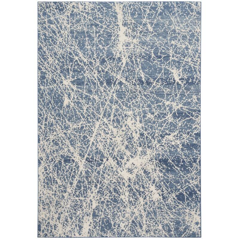 Nourison Splendid Indoor Abstract Area Rug - 5' 3" x 7' 3" - Navy/Ivory