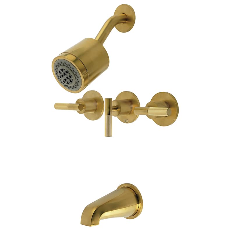 Kingston Brass KBX813.KNL Convergent Tub and Shower Trim Package with - Brushed Brass