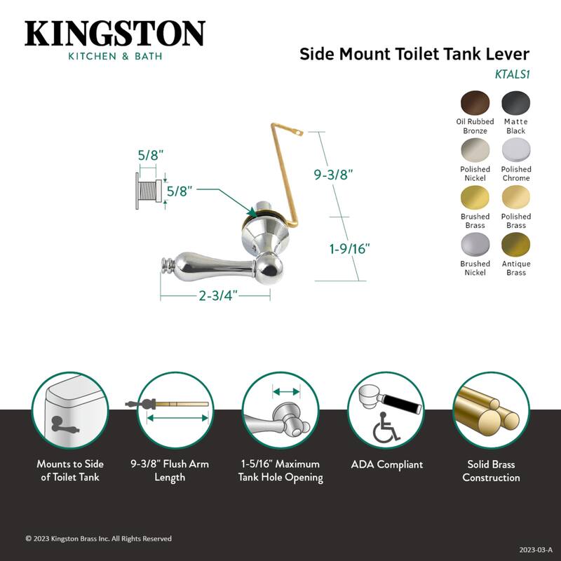 Kingston Brass Victorian Side Mount Toilet Tank Lever